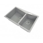 Aqu Concrete Grey Double Bowl Carysil Granite Stone Kitchen Sink Aqu Concrete Grey Double Bowl Carysil Granite Stone Kitchen Sink